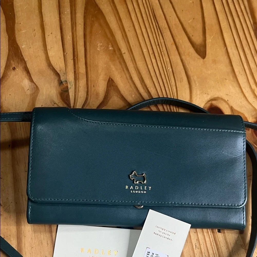 RADLEY LONDON Flapover Phone/credit card crossbody Blue Leather Crossbody Bag - Picture 12 of 12